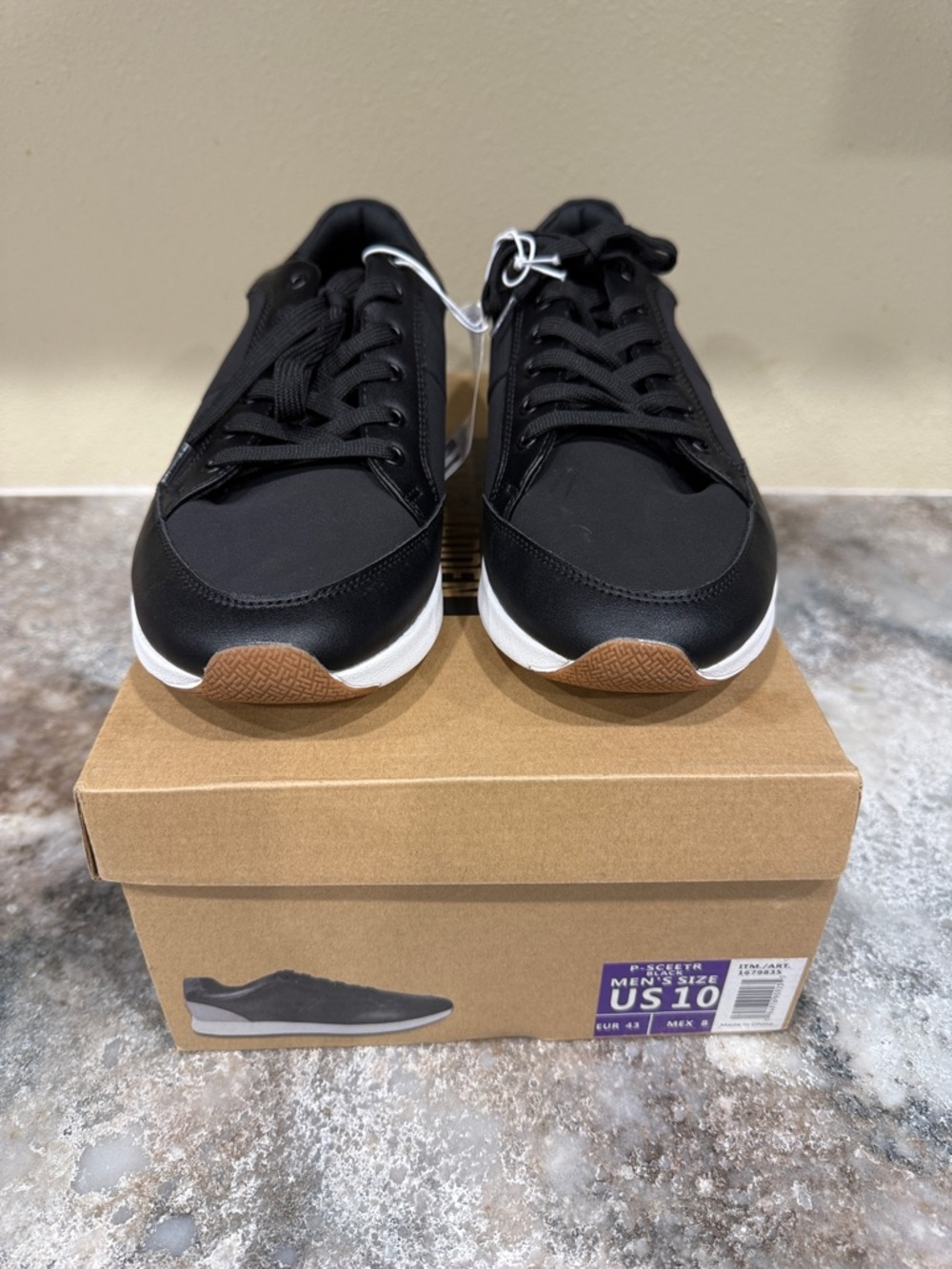 Steve Madden Men's Black Sneakers with White Midsole